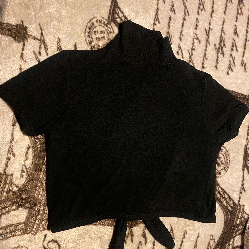 Poof Mockneck open back crop top